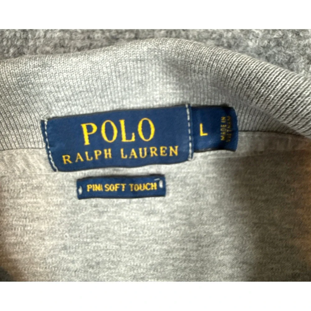 Polo Ralph Lauren Mens Gray Pima Soft Touch Short Sleeve Polo Shirt Large